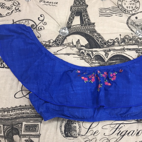 💥 Vera Bradley Chambray Maliyah Ruffled BikiniTop - Picture 4 of 11